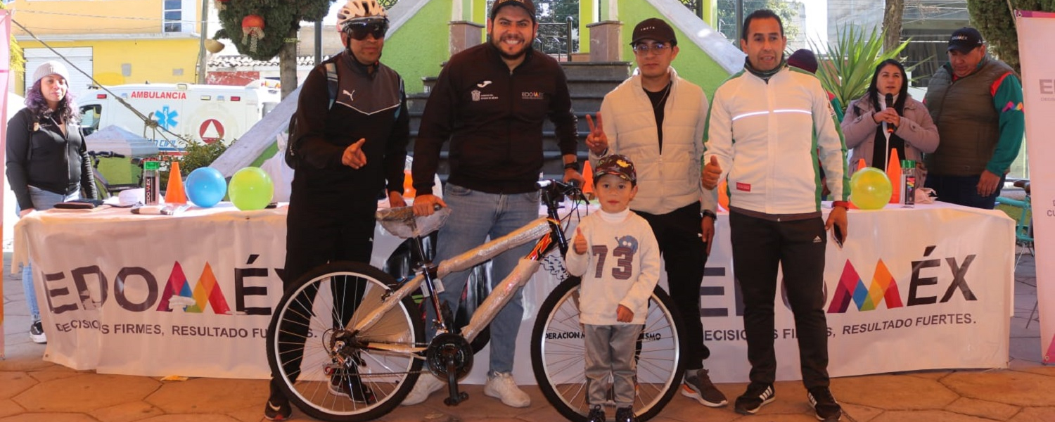 Participan pedalistas de todas las edades en inicio de rodada EDOMÉX 2023