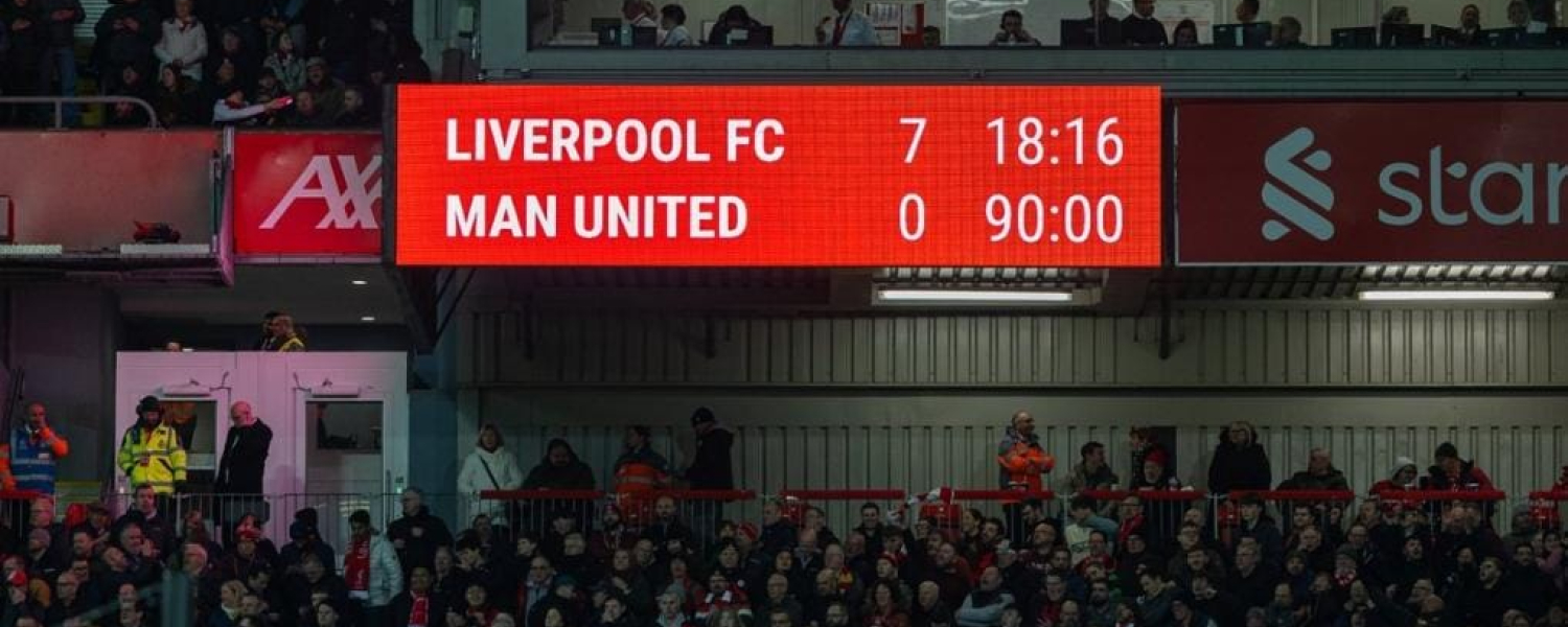 Goleada histórica del Liverpool al Manchester United