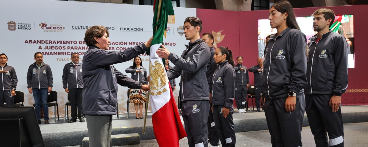Abandera Gobernadora Delfina Gómez a las delegaciones mexiquenses